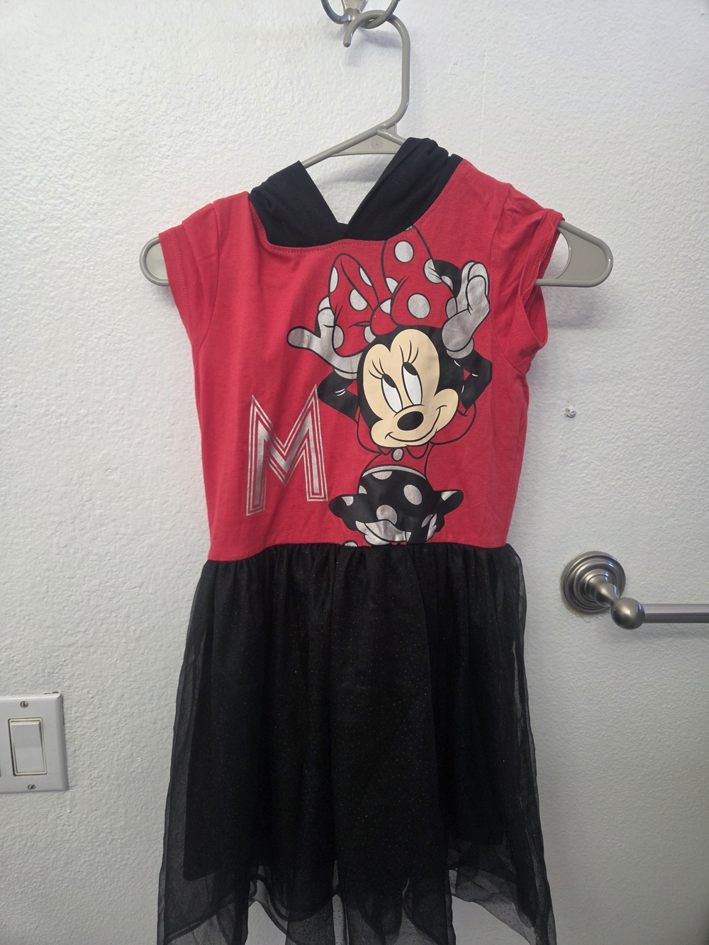 Disney Minnie Mouse Red and Black Hooded Kids Costume Dress